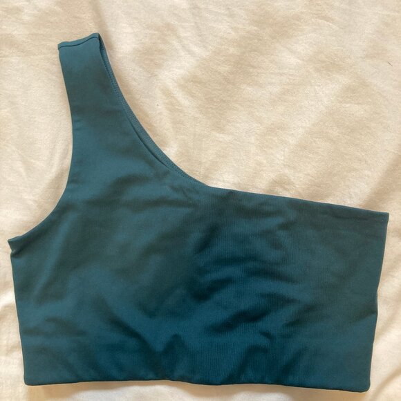 Girlfriend Collective Moss Bianca One Shoulder Bra - Picture 4 of 5